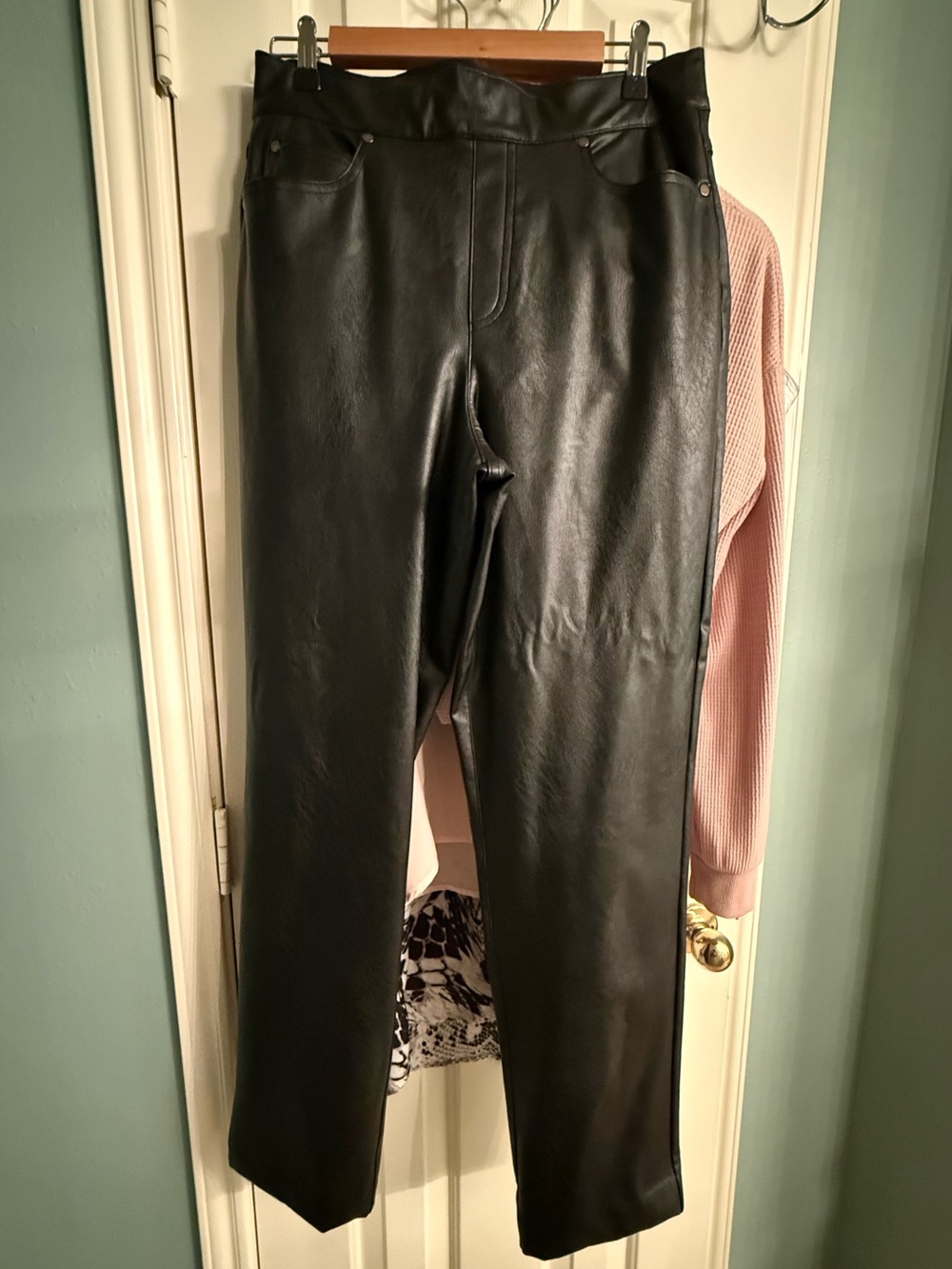 Spanx Black Faux Leather Women's pants